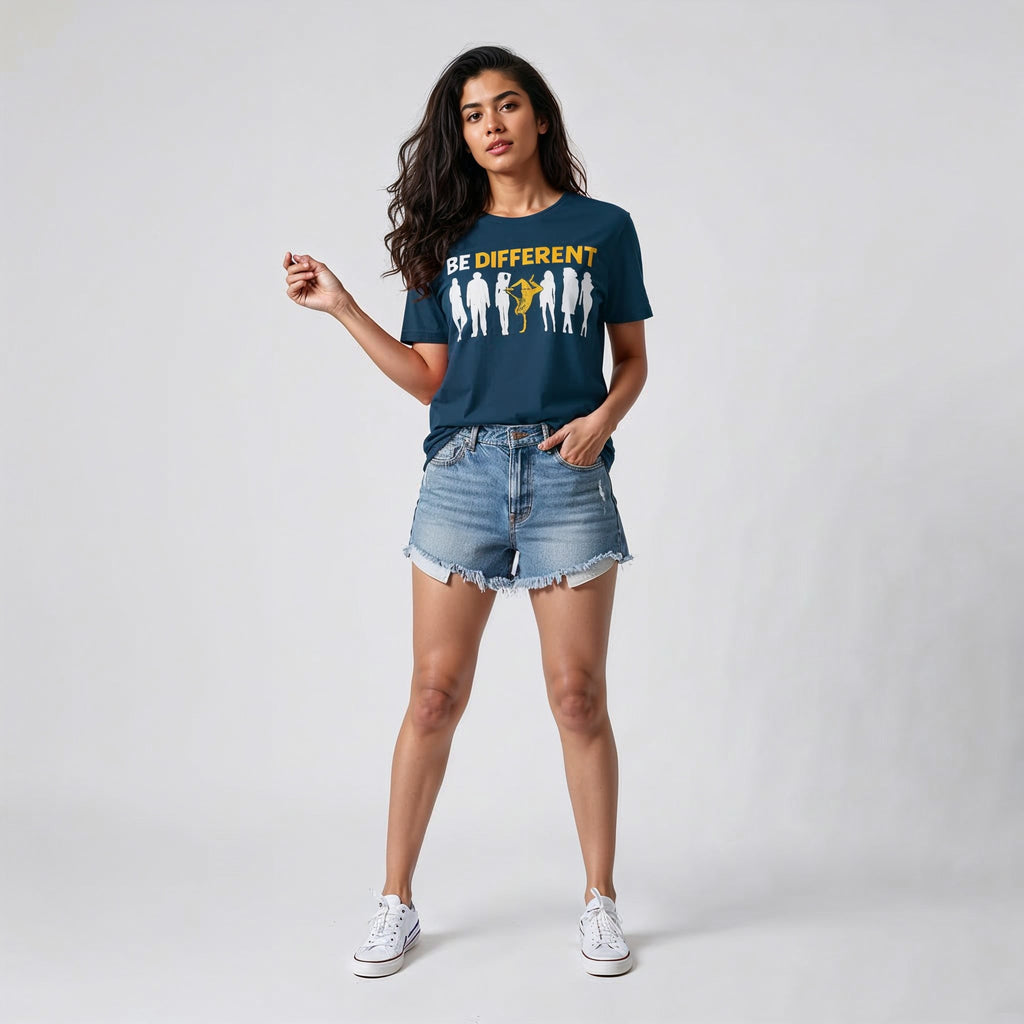 Women's T-Shirt BE DIFFERENT Graphic Design Print