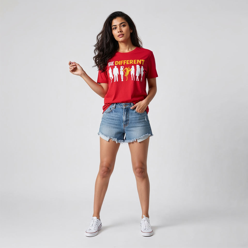 Women's T-Shirt BE DIFFERENT Graphic Design Print