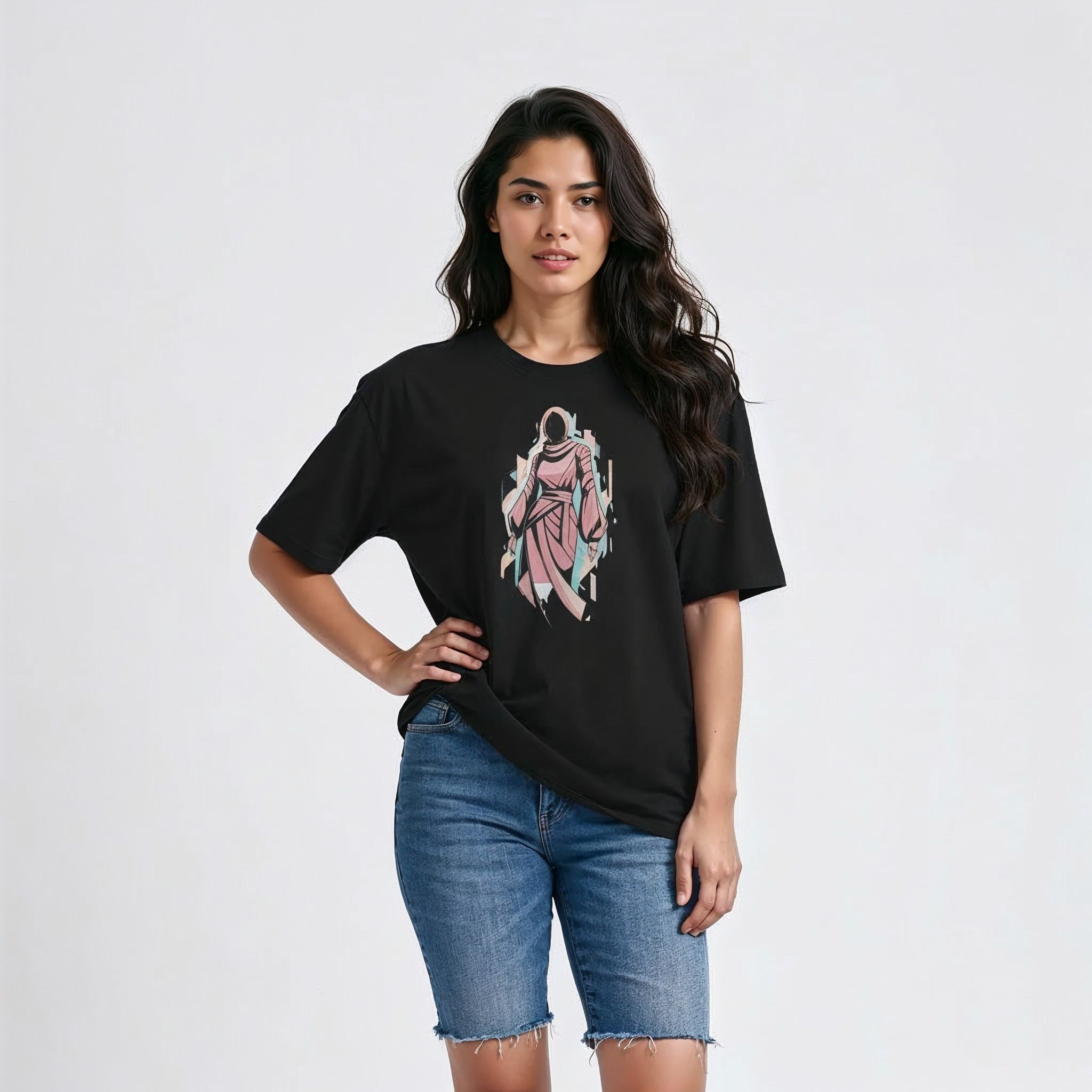 Women's Oversized T shirt with artistic graphic Print Main image