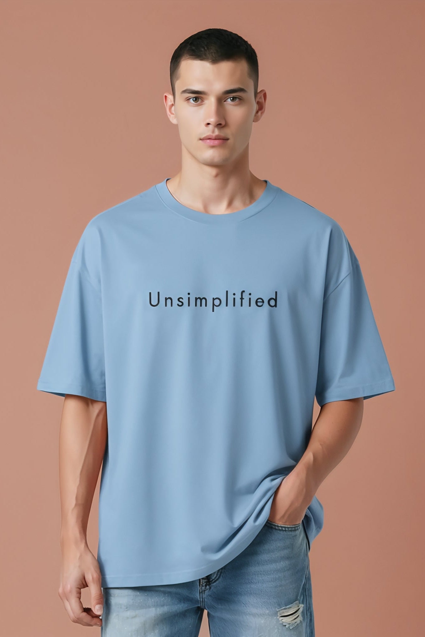 Men's Oversize T-Shirt UNSIMPLIFIED Quote Print Main image