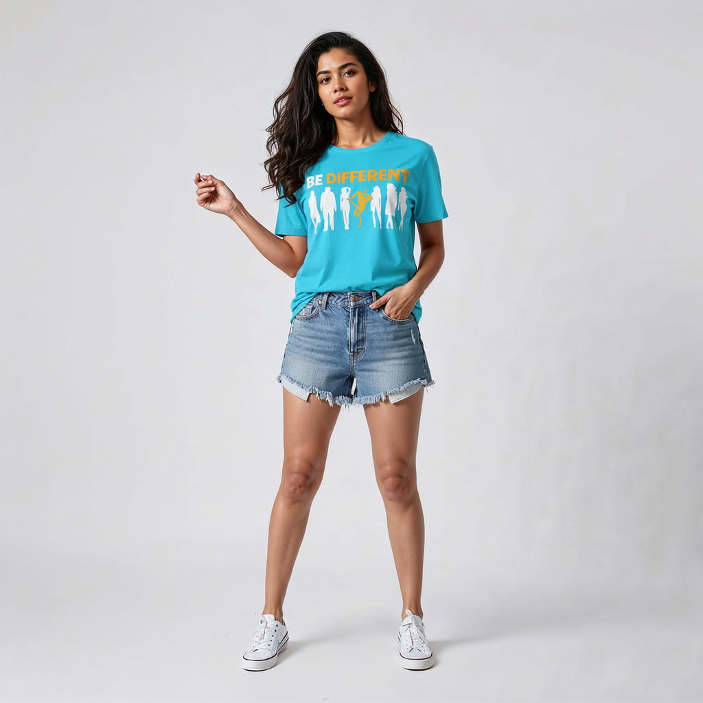 Women's T-Shirt BE DIFFERENT Graphic Design Print