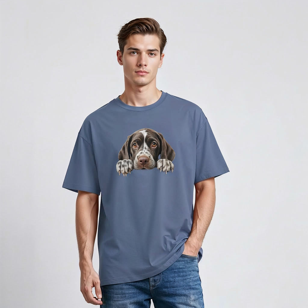 Mens Oversize T-Shirt Peeping Dog Graphic Print