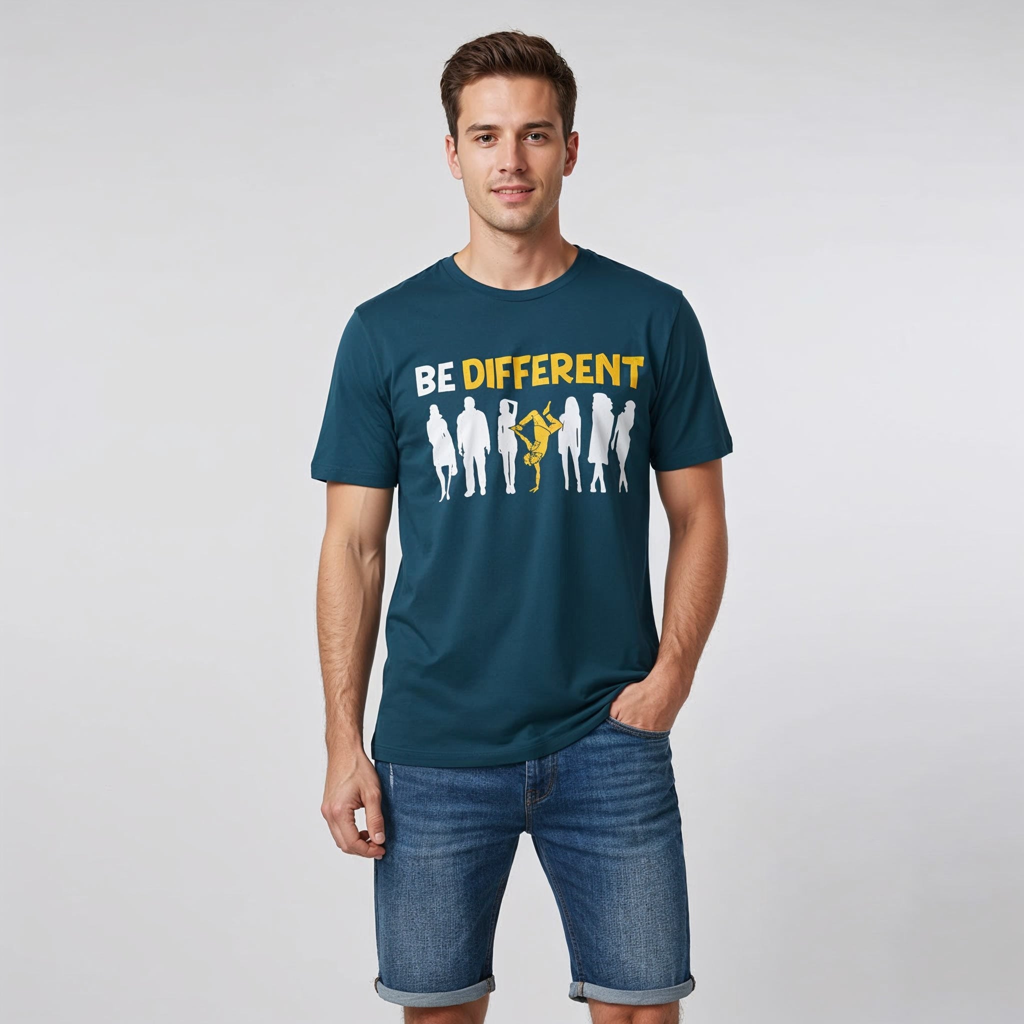 Men's T-Shirt BE DIFFERENT Graphic Design Print Secondary image