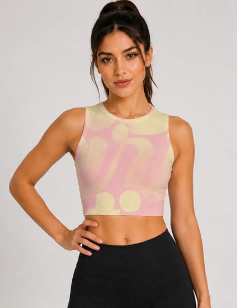 Women_sports_crop_top_artist_peach and pink_4_creativeya
