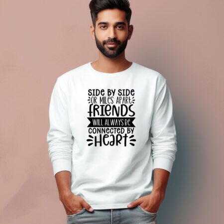 Men's Friendship Quote Printed Full Sleeve T Shirt