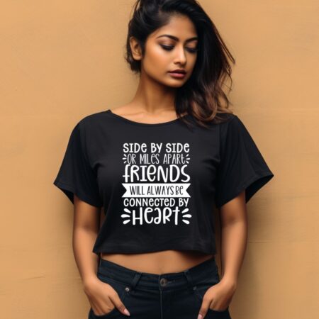 Women's Friendship Quote Printed Crop Tops