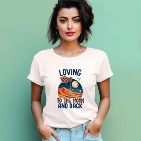 Women's Loving to the Moon Graphics Printed T-Shirt