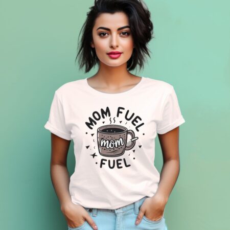 Women's Mom Fuel Graphics Printed T-Shirt