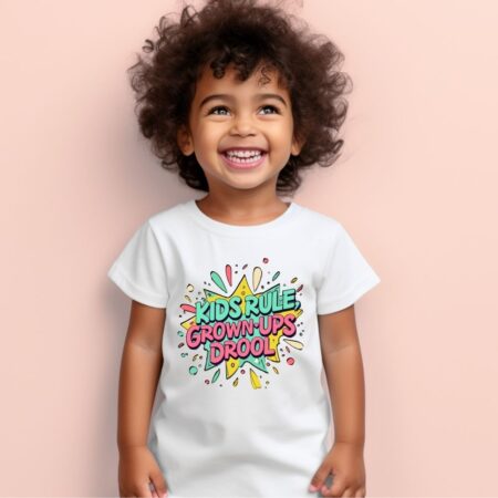 Toddler's Kids Rule Grown ups Drool Graphics Printed T-Shirt