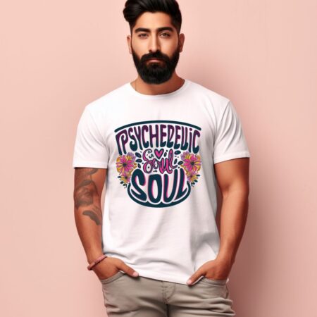 Men's Psychedelic Soul Design Printed T-Shirt