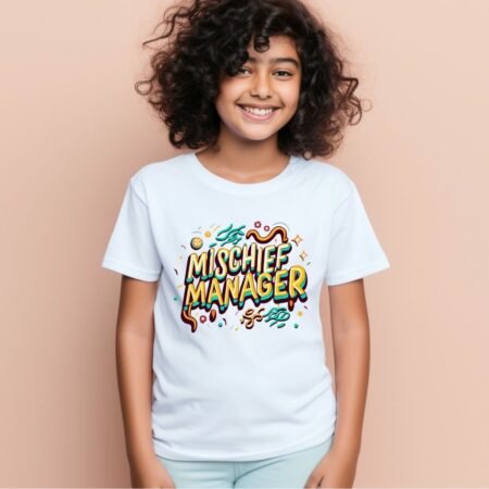 Kid's Mischief Manager Graphics Printed T-Shirt