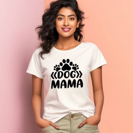 Women's Dog Mama Graphics Printed T-Shirt