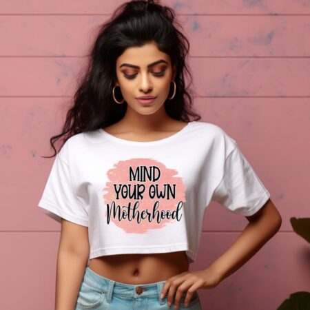 Women's Just A good Mom Trying To Not Raise Little Assholes Graphics Printed Crop Tops