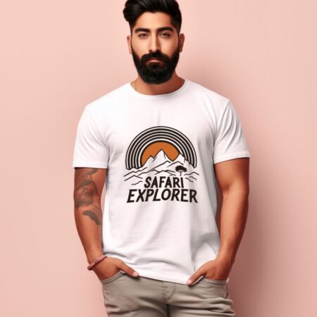 Men's Safari Explorer Design Printed T-Shirt