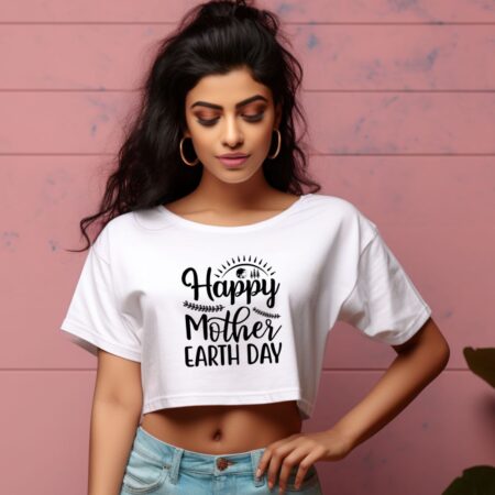 Women's Happy Mother Earth Day Graphics Printed Crop Tops