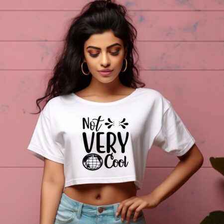 Women's Not Very Cool Graphics Printed Crop Tops