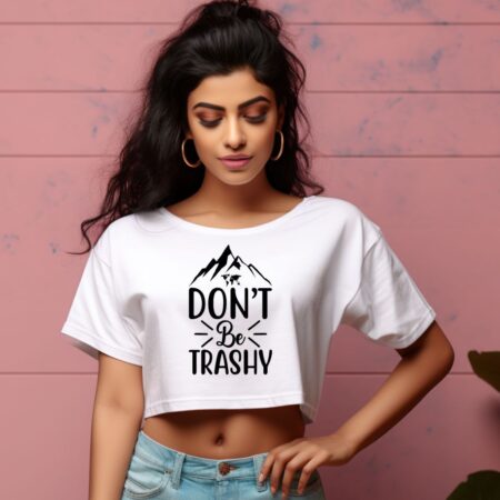 Women's Help More Bees Plant More Trees Clean The Seas Graphics Printed Crop Tops