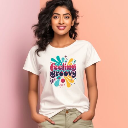 Women's Feeling Groovy Graphics Printed T-Shirt