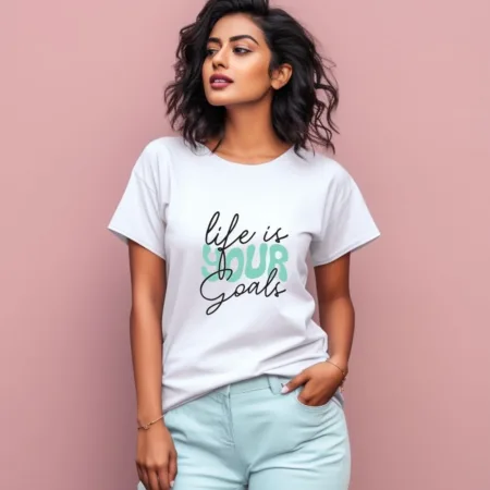 Women's Life Is Your Goals Graphics Printed T-Shirt