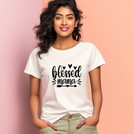 Women’s Blessed Mama Graphics Printed T-Shirt