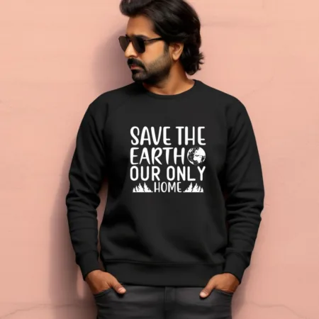 Men's Save The Earth Our Only Home Graphics Printed Sweatshirts
