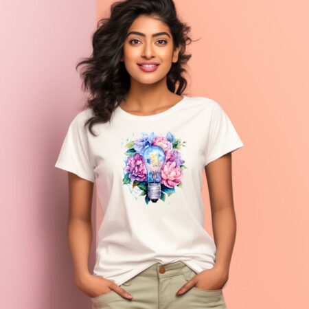 Women's Floral Elegance Graphics Printed T-Shirt