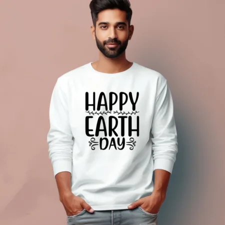 Men's Happy Earth Day Graphics Printed Full Sleeve T-Shirt