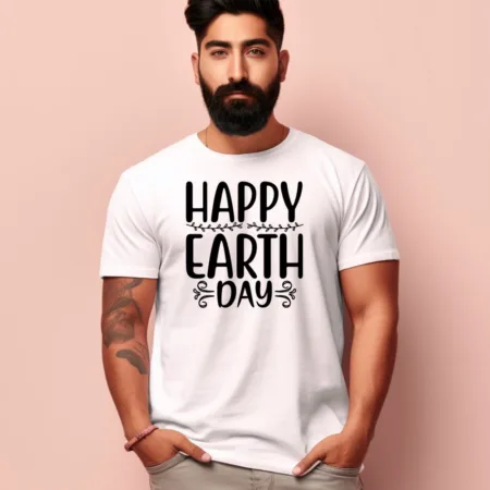 Men's Happy Earth Day Graphics Printed T-Shirt