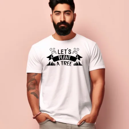 Men's Let's Plant A Tree Graphics Printed T-Shirt