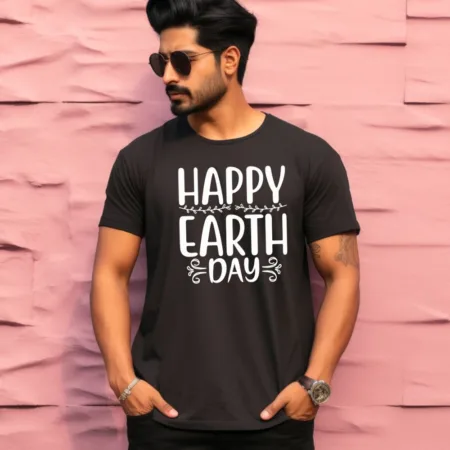 Men's Happy Earth Day Graphics Printed T-Shirt