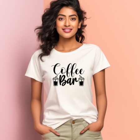 Women's Coffee Bar Graphics Printed T-Shirt