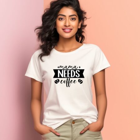 Women's Mama Needs Coffee Graphics Printed T-Shirt