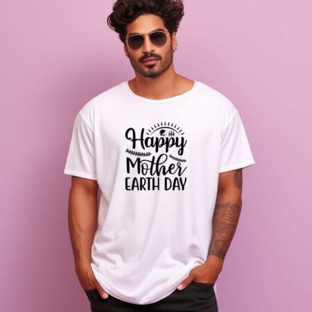Men's Happy Mother Earth Day Graphics Printed Oversized T-Shirt