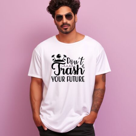 Men's Don't Trash Your Future Graphics Printed Oversized T-Shirt