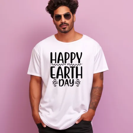 Men's Happy Earth Day Graphics Printed Oversized T-Shirt