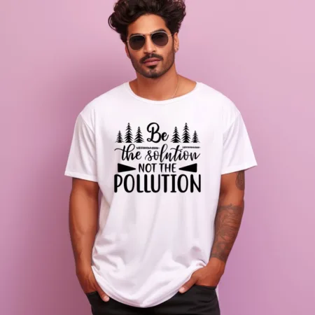 Men's Be The Solution Not The Pollution Graphics Printed Oversized T-Shirt