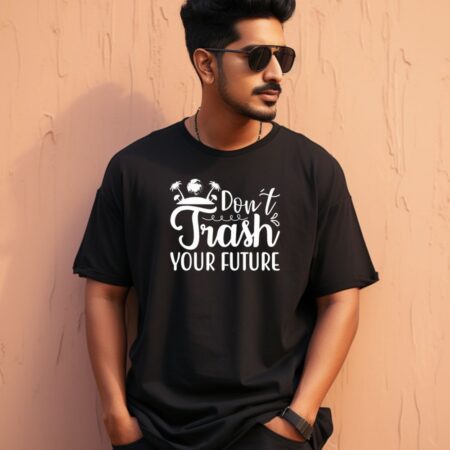 Men's Don't Trash Your Future Graphics Printed Oversized T-Shirt