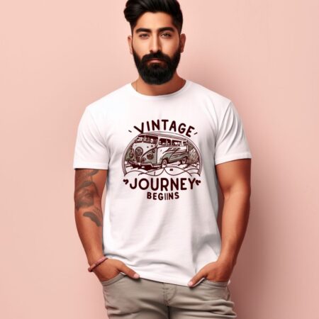 Men's Vintage Journey begins Design Printed T-Shirt