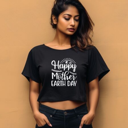 Women's Happy Mother Earth Day Graphics Printed Crop Tops