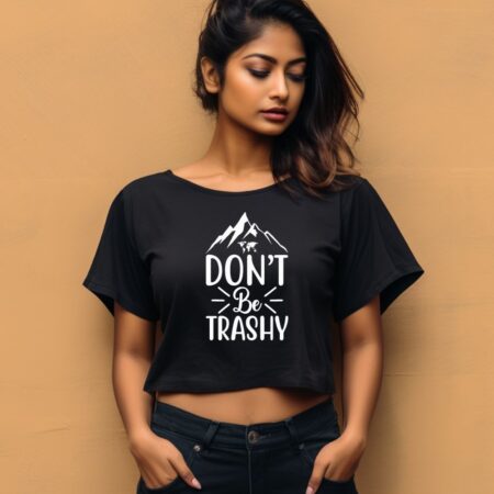 Women's Help More Bees Plant More Trees Clean The Seas Graphics Printed Crop Tops