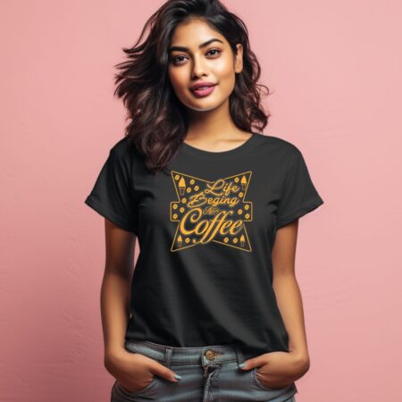 Women's Life Begins After Coffee Graphics Printed T-Shirt