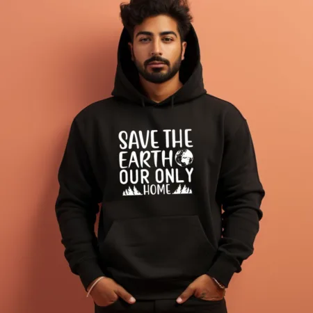Men's Save The Earth Our Only Home Graphics Printed Hoodies