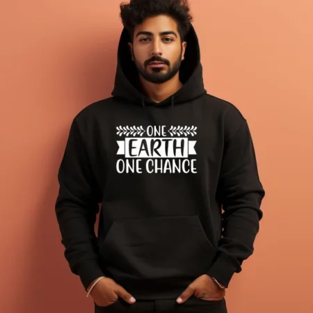 Men's One Earth One Chance Graphics Printed Hoodies