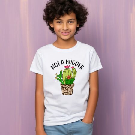 Kid's Not A Hugger Sarcastic Design T-Shirt