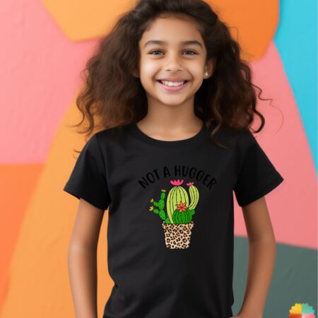 Kid's Not A Hugger Sarcastic Design T-Shirt