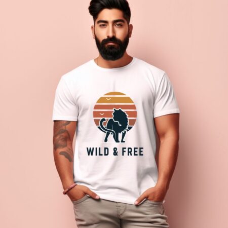 Men's Wild & Free Design Printed T-Shirt