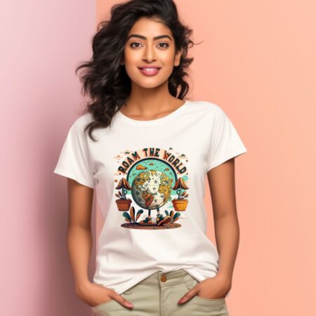 Women's Roam the world Graphics Printed T-Shirt