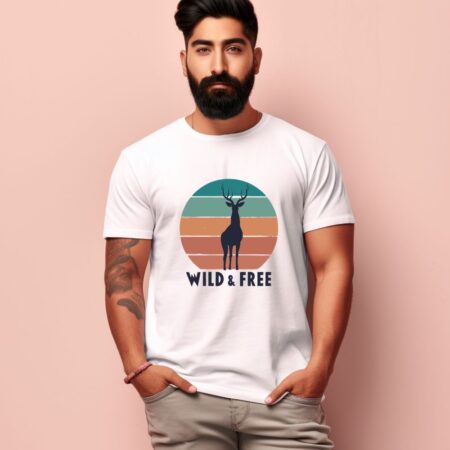 Men's Wild & Free Design Printed T-Shirt