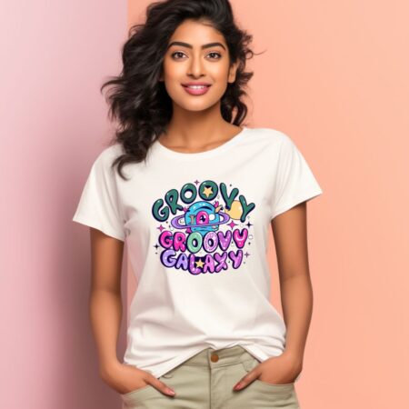 Women's Groovy Groovy Galaxy Graphics Printed T-Shirt