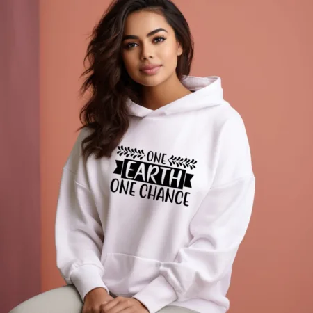 Women's One Earth One Chance Graphics Printed Hoodies